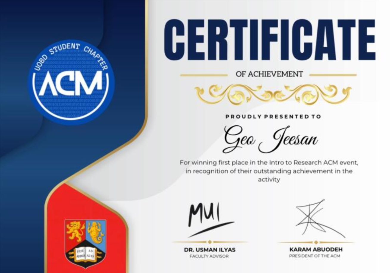 Certificate of Achievement