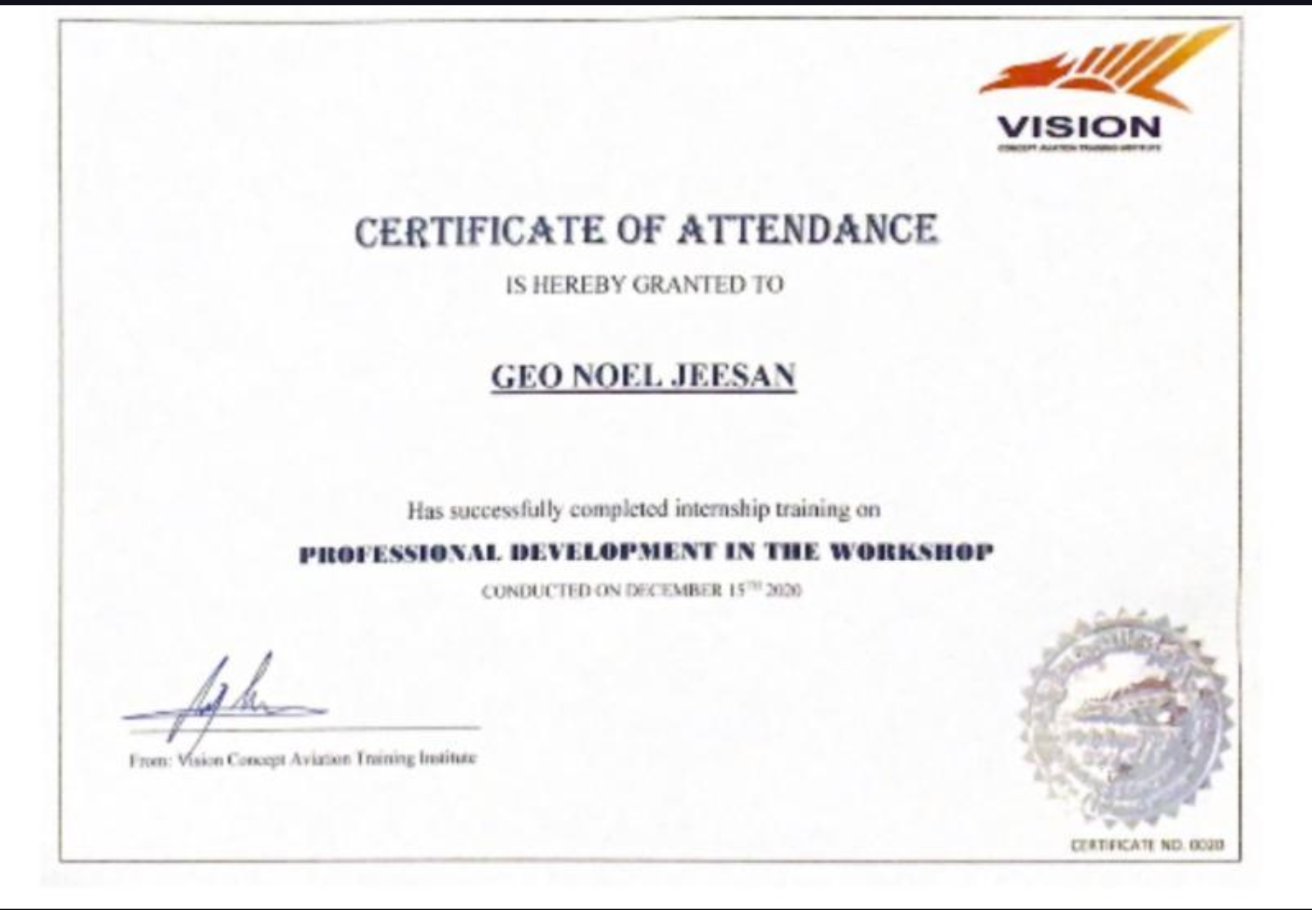 Certificate of Attendance